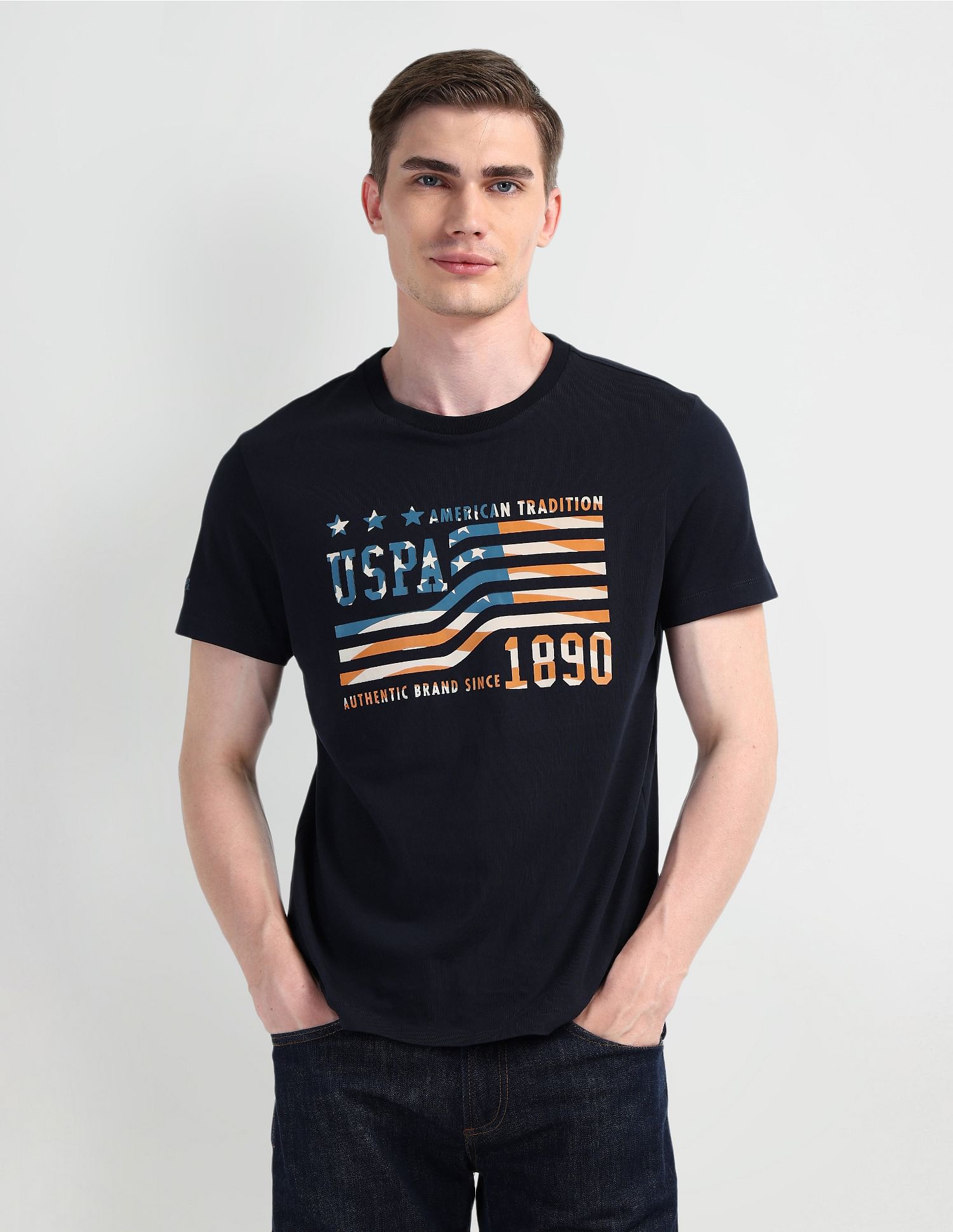 U.S. Polo Assn. Denim Co. Brand Printed Cotton T-Shirt