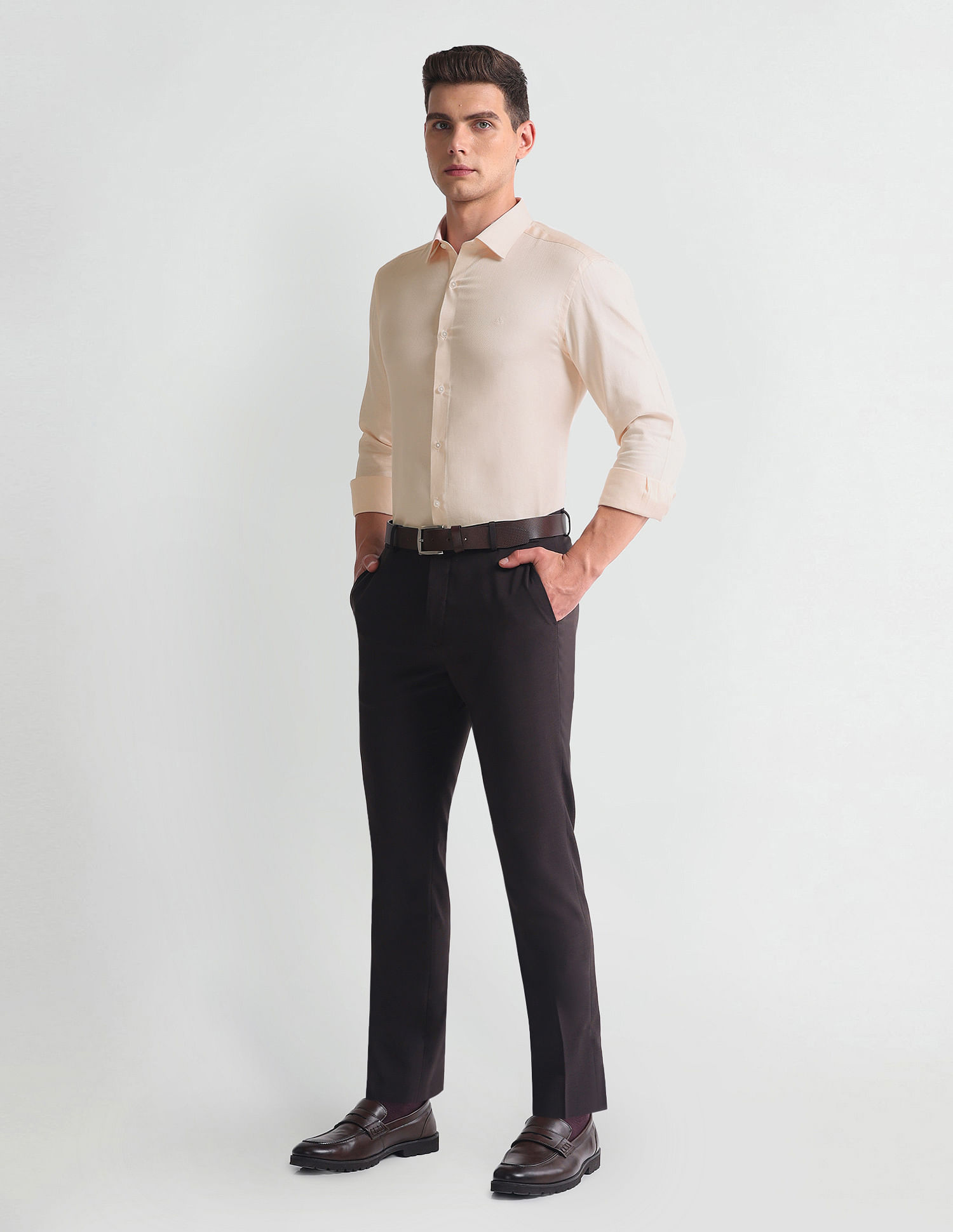 Arrow Patterned Dobby Manhattan Slim Fit Shirt