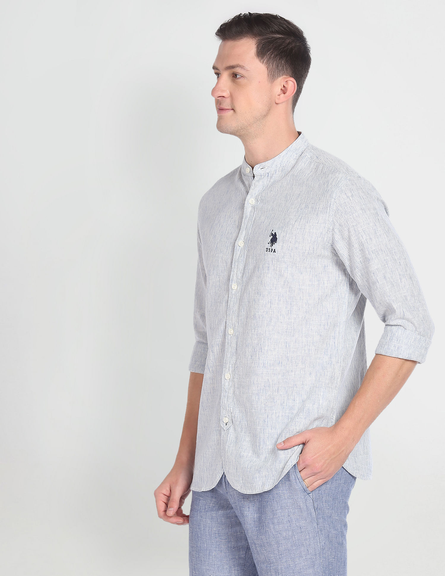 U.S. Polo Assn. Denim Co. Vertical Stripe Cotton Shirt