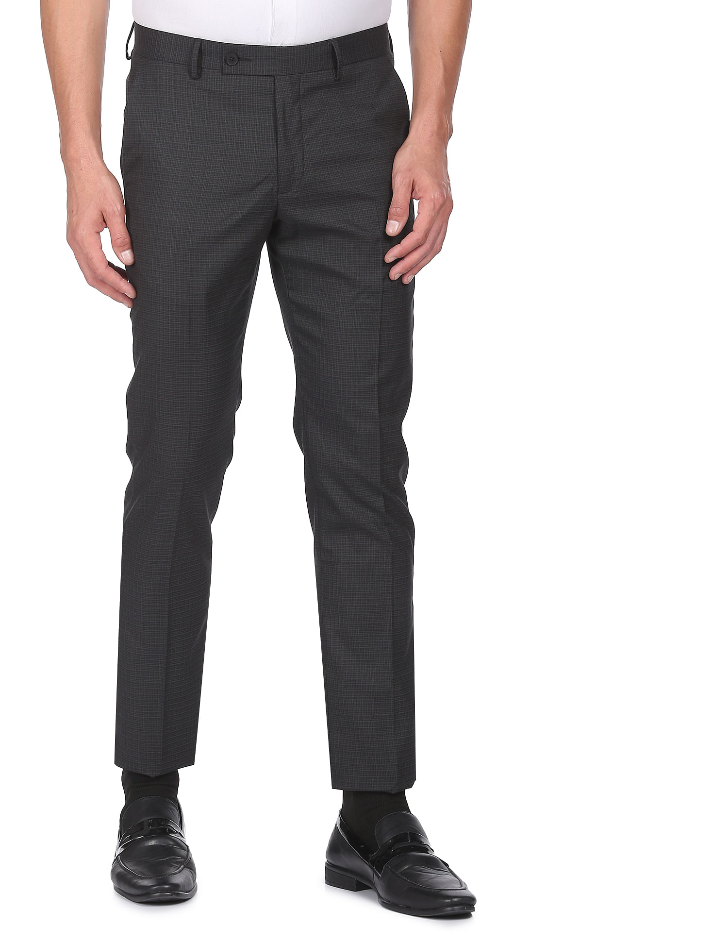 Buy Arrow Hudson Tailored Fit Twill Formal Trousers - NNNOW.com