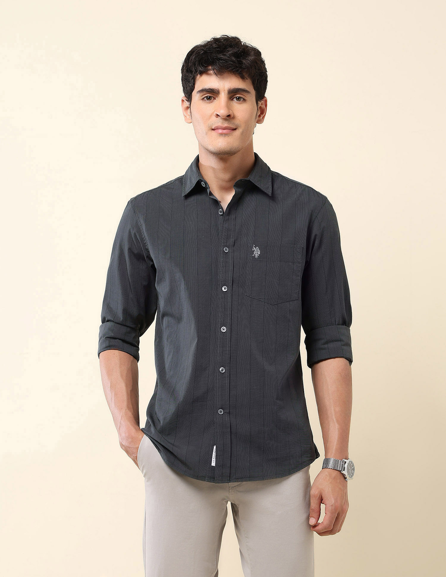 U.S. Polo Assn. Pinstriped Pure Cotton Shirt