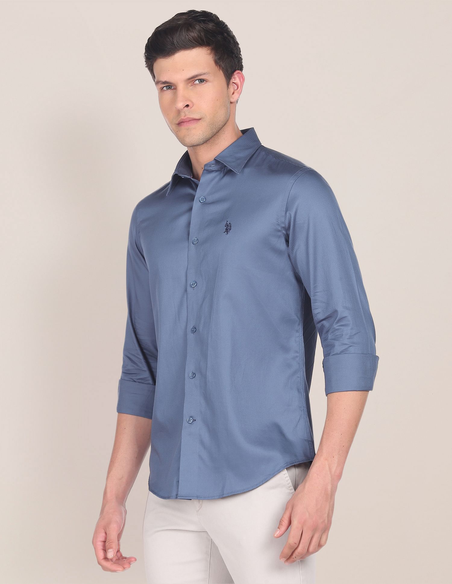 U.S. Polo Assn. Satin Dobby Solid Shirt
