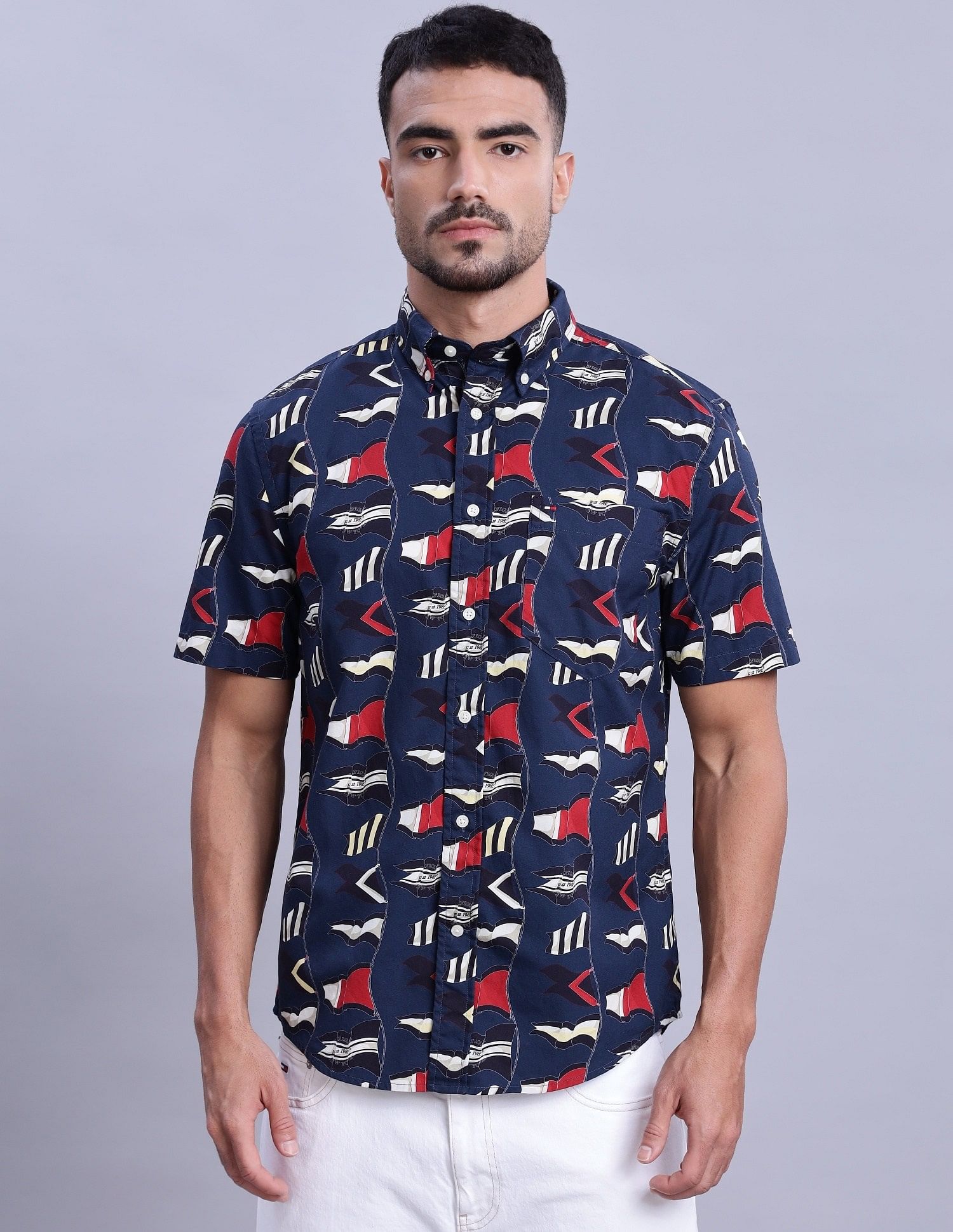 Tommy Hilfiger Printed Regular-Fit Poplin Shirts