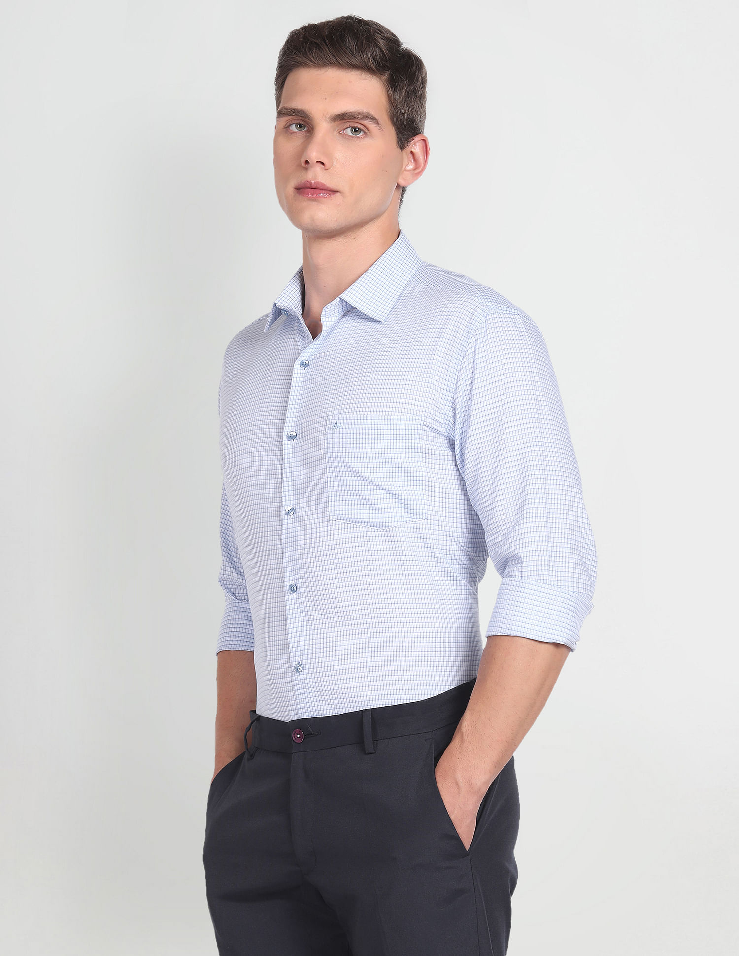 Arrow Manhattan Slim Fit Micro Check Shirt