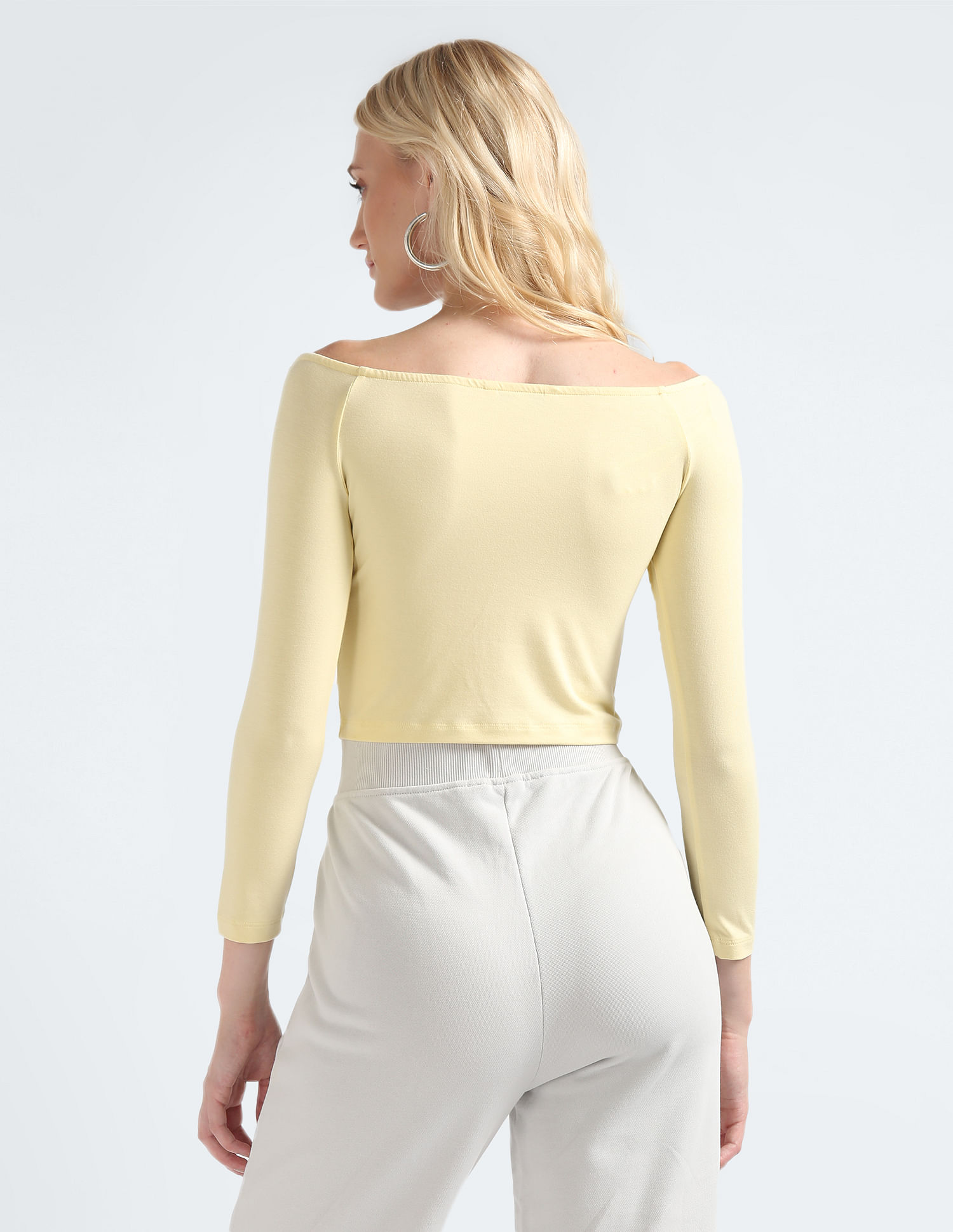 Tommy Hilfiger Off Shoulder Gathering Crop Top