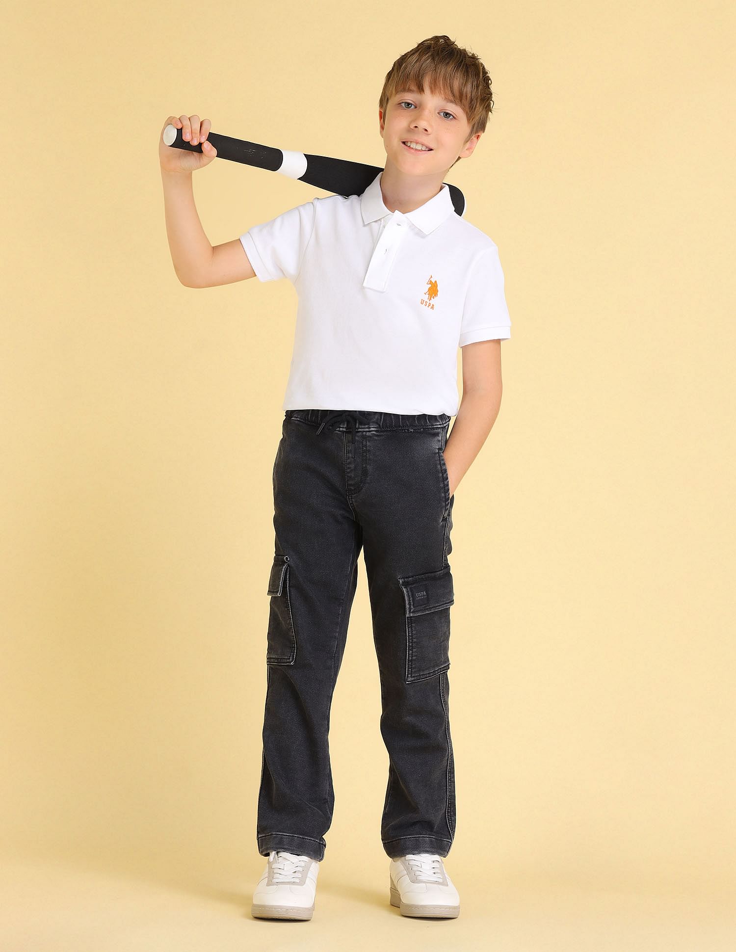 U.S. Polo Assn. Kids Boys Regular Fit Cargo Jeans