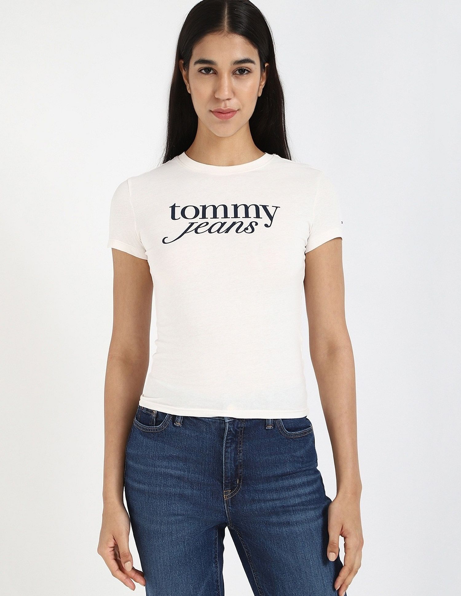 Tommy Hilfiger Womens White Logo T-Shirt