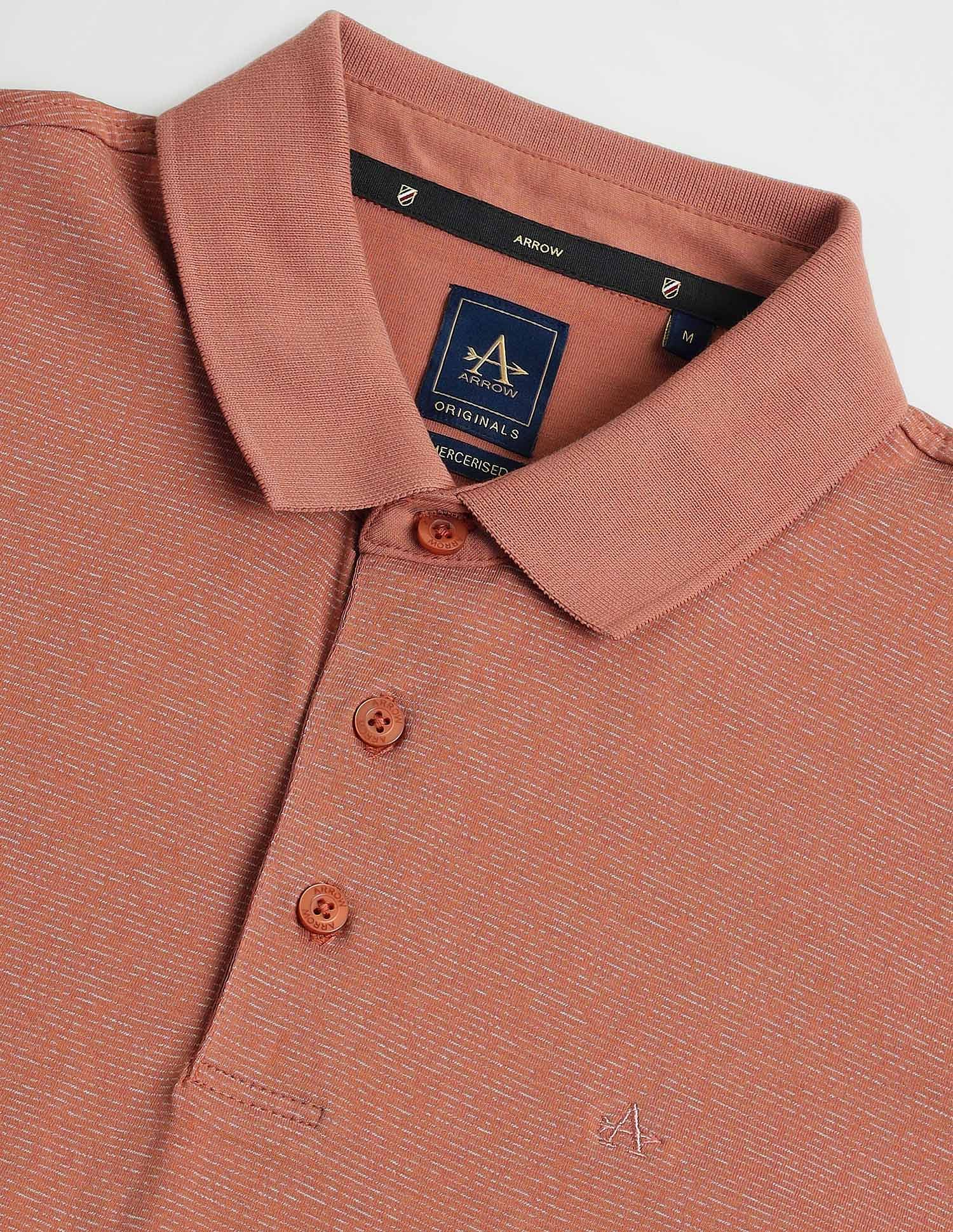 Arrow Horizontal Stripe Cotton Polo Shirt
