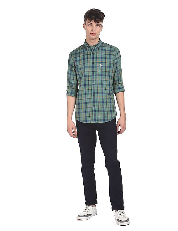 U.S. Polo Assn. Button Down Collar Check Casual Shirt