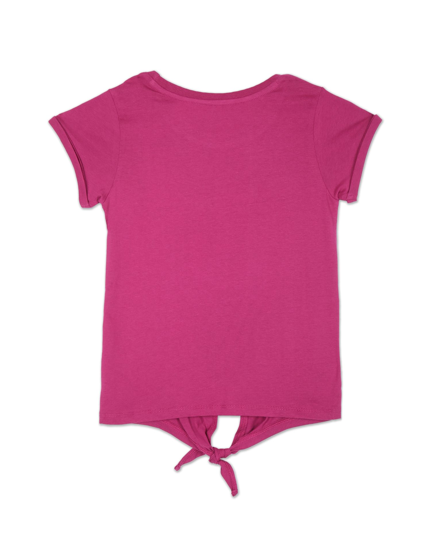 U.S. Polo Assn. Kids Girls Tie Up Cotton T-Shirt