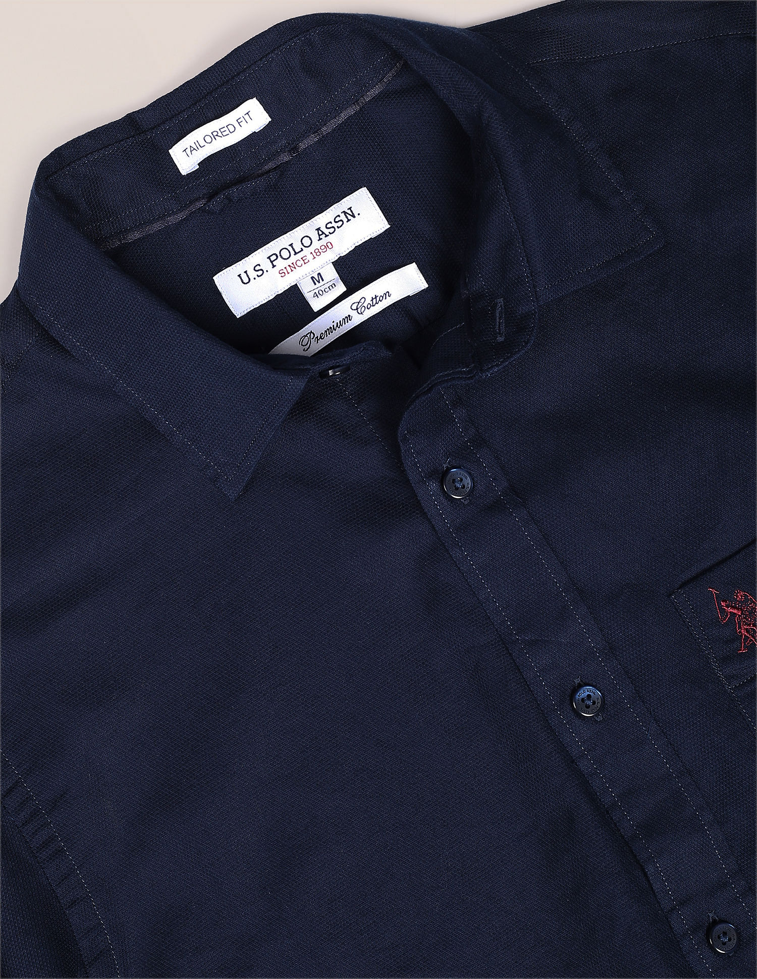 U.S. Polo Assn. Birdseye Dobby Textured Solid Shirt