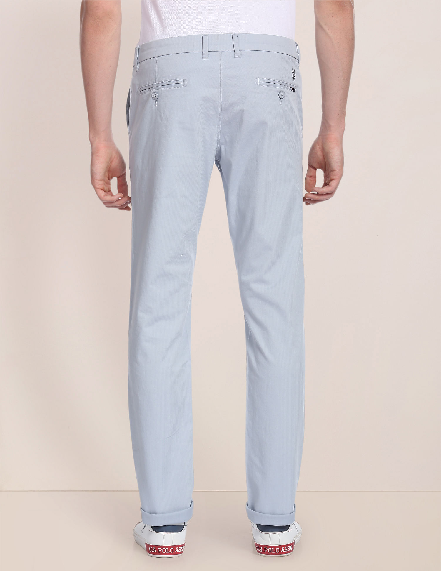 U.S. Polo Assn. Herringbone Textured Casual Trousers