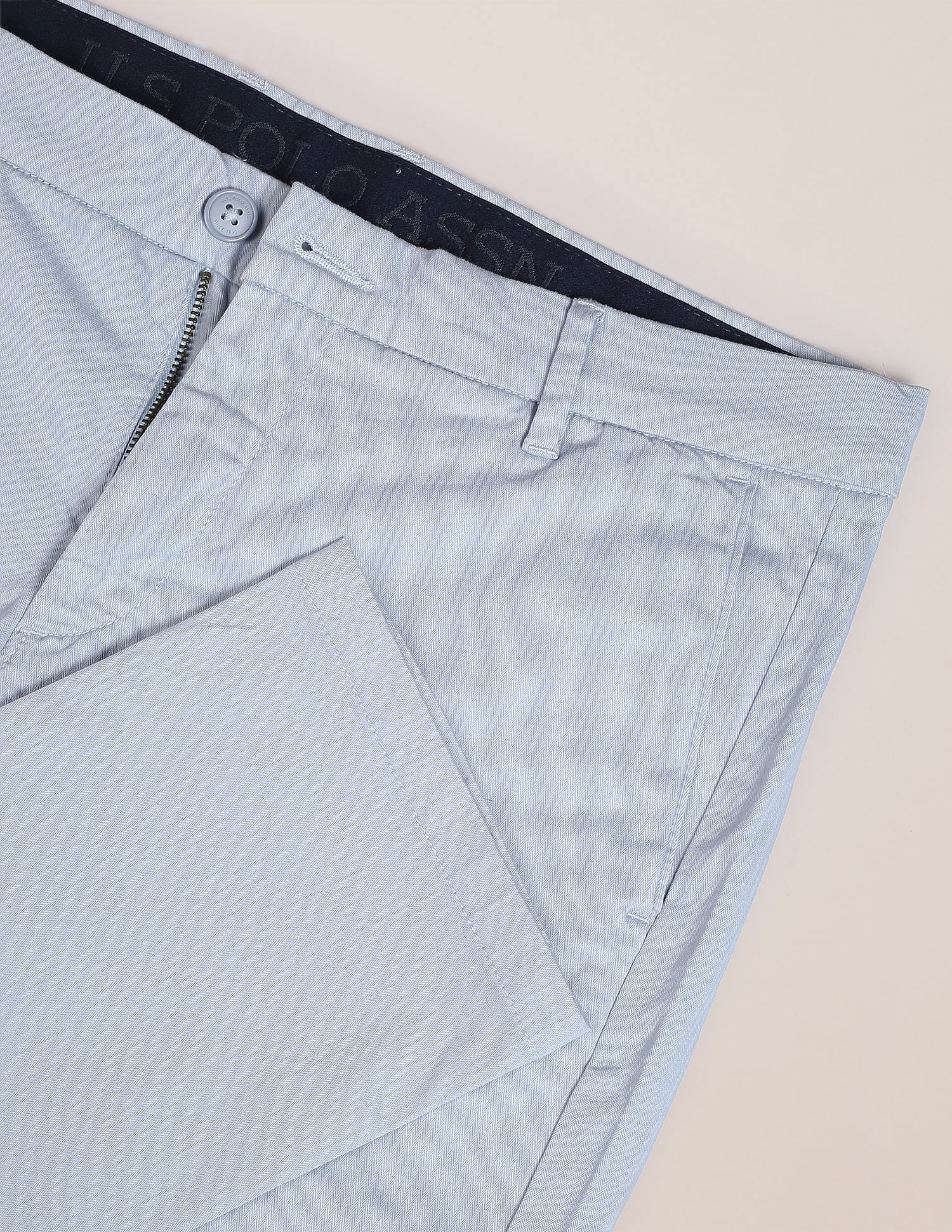 U.S. Polo Assn. Herringbone Textured Casual Trousers