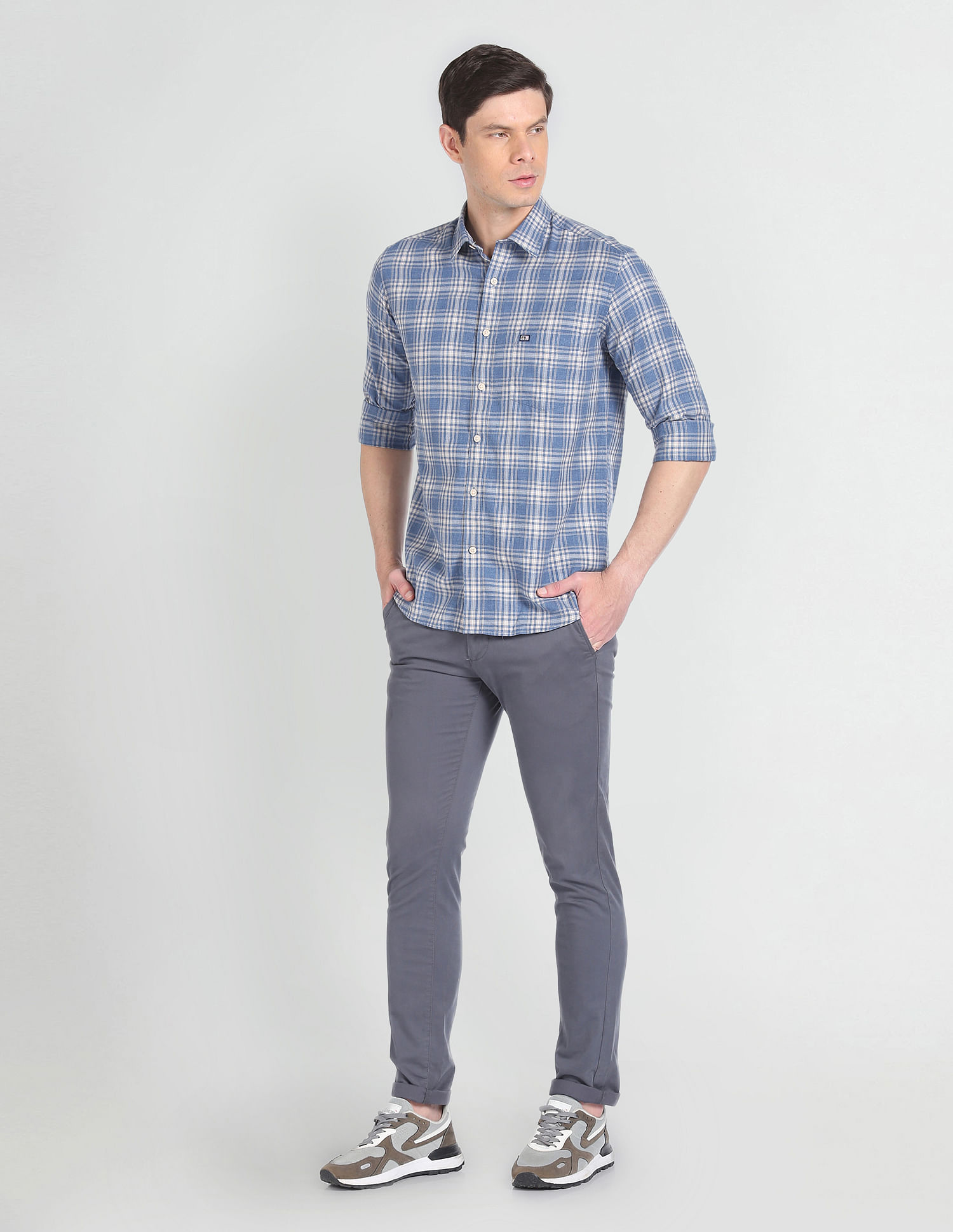 Arrow Sports Spread Collar Tartan Check Shirt