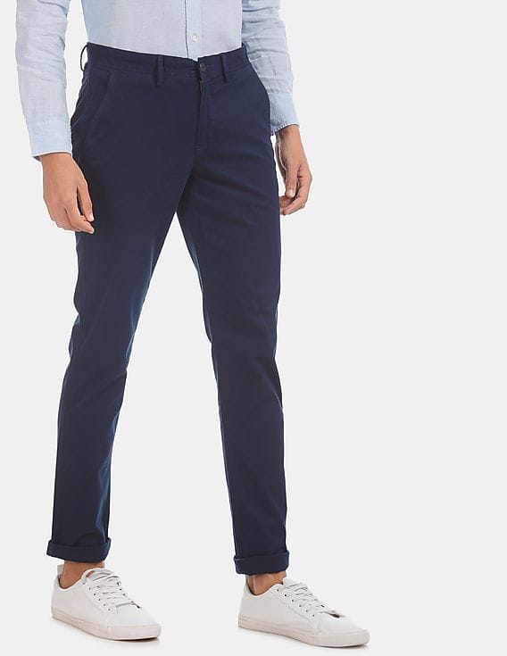 Buy Arrow Sports Blue Chrysler Slim Fit 