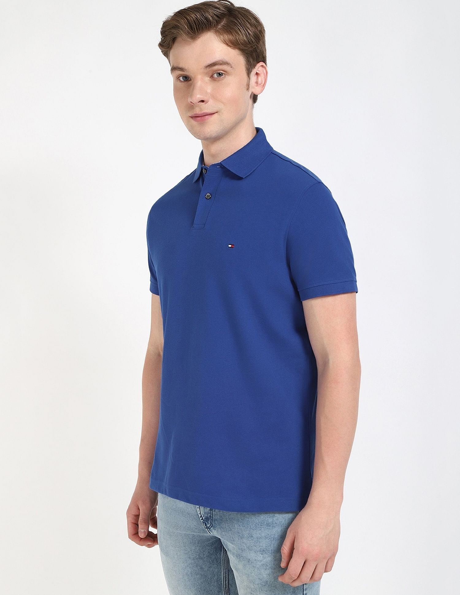 Tommy Hilfiger Solid Regular-Fit Cotton Polo Shirt
