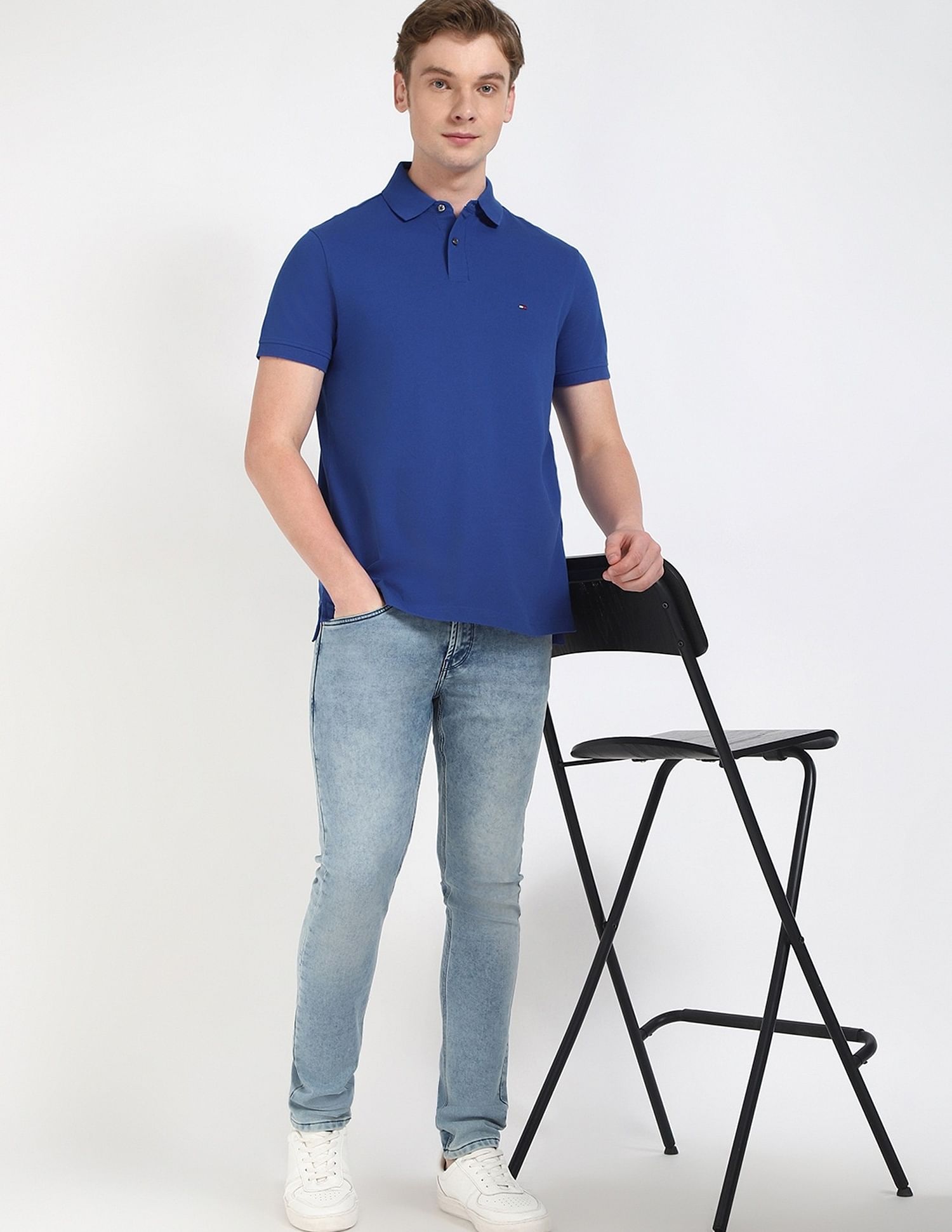 Tommy Hilfiger Solid Regular-Fit Cotton Polo Shirt