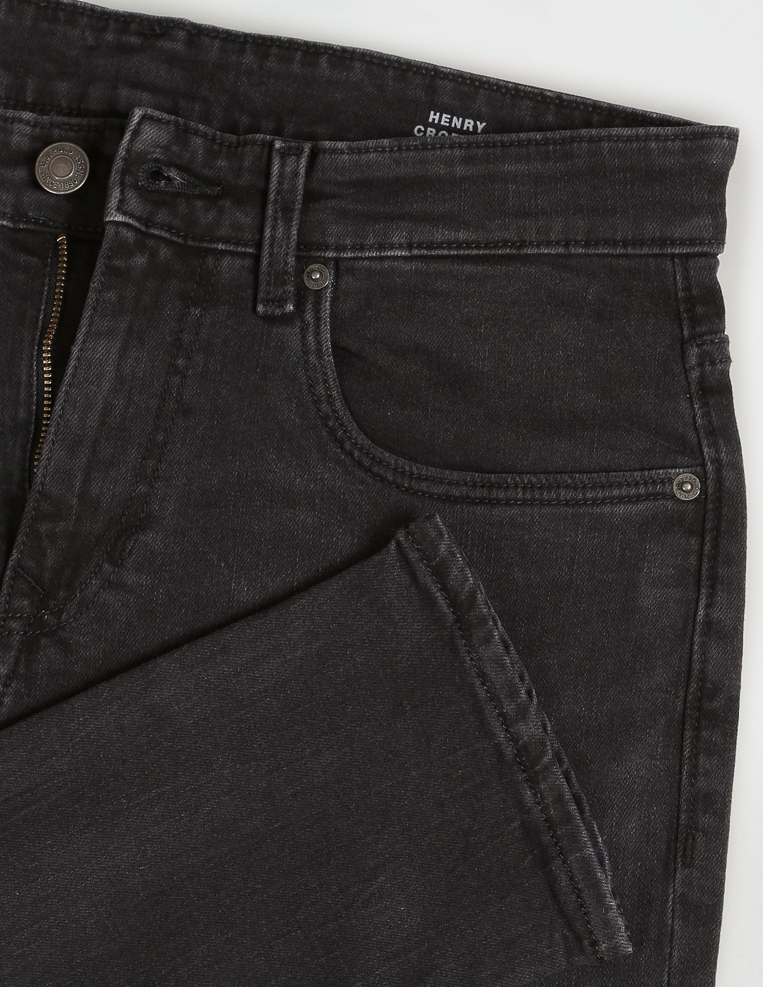 U.S. Polo Assn. Denim Co. Henry Tapered Cropped Fit Black Jeans