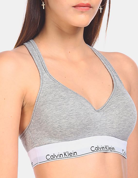Buy Calvin Klein Underwear Women Grey Racerback Heathered Bralette