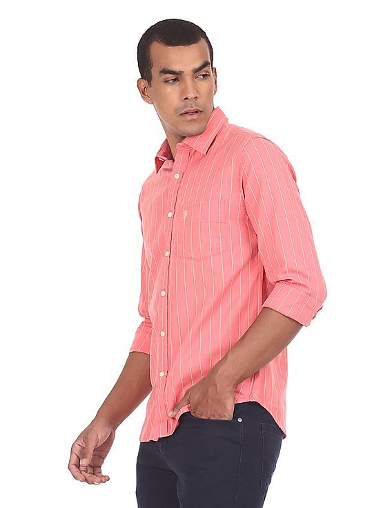U.S. Polo Assn. Rounded Cuff Cotton Striped Casual Shirt