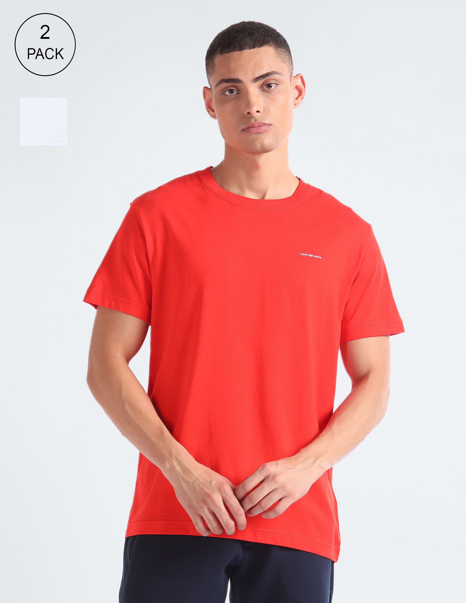 Calvin Klein Jeans Sustainable Cotton Institutional Logo T-Shirt - Pack Of 2