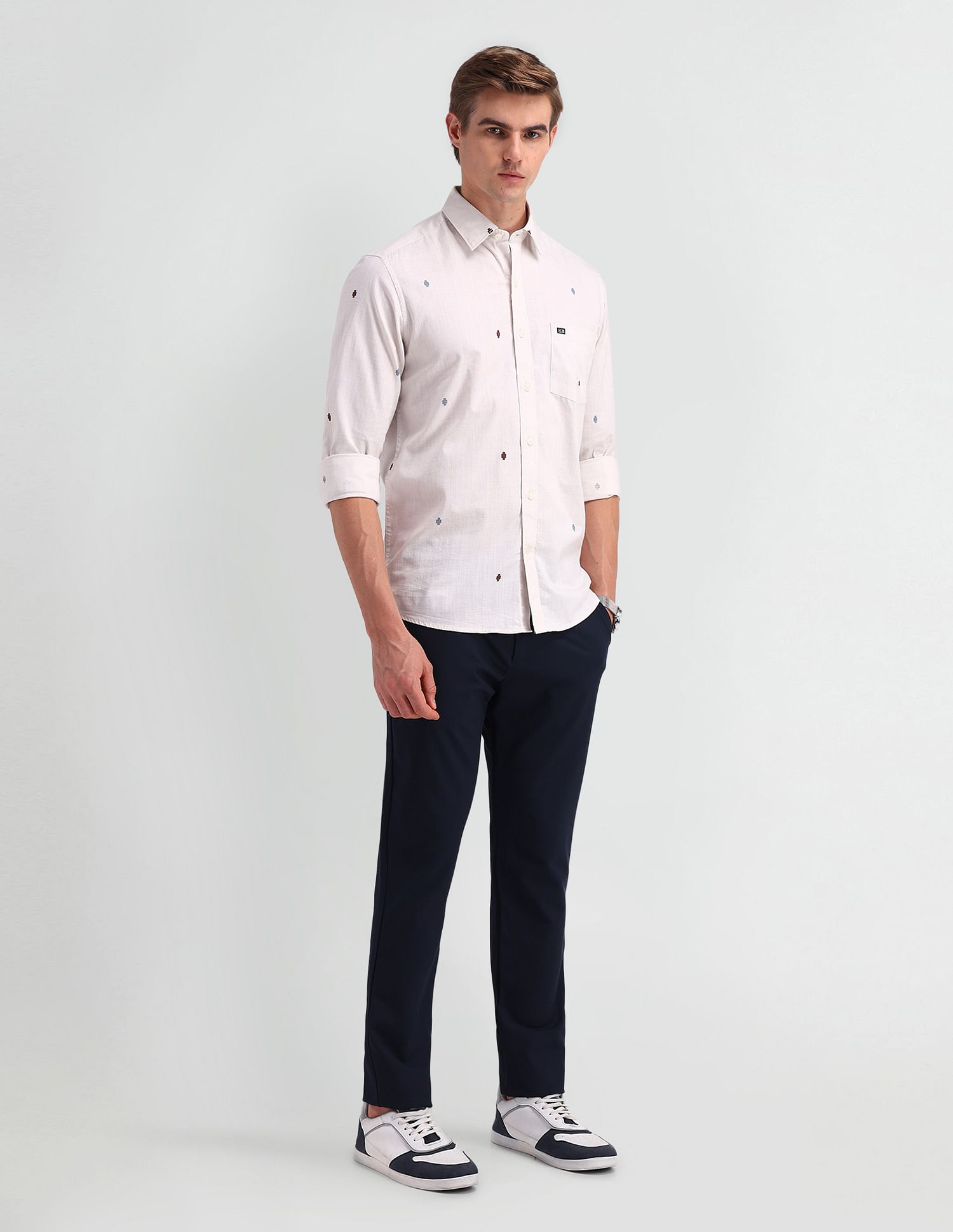 Arrow Sport Manhattan Slim Fit Geometric Print Shirt