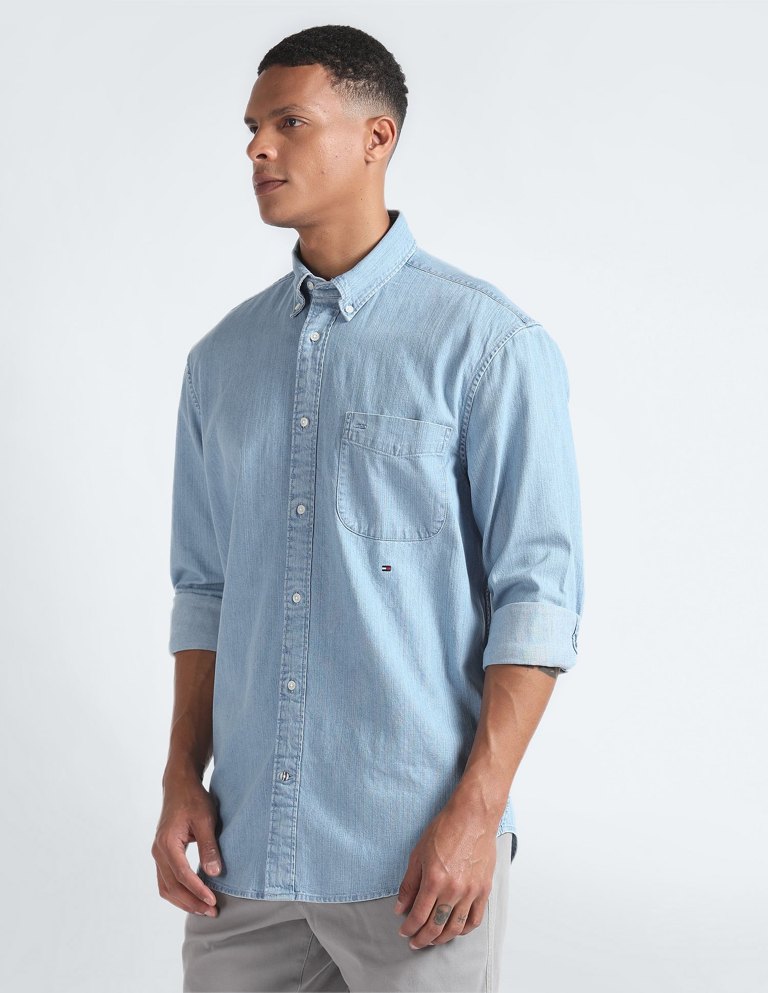 Hilfiger best sale denim shirt