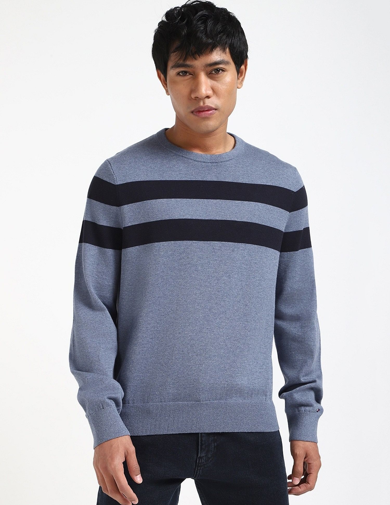 Tommy Hilfiger Striped Regular-Fit Cotton Sweater