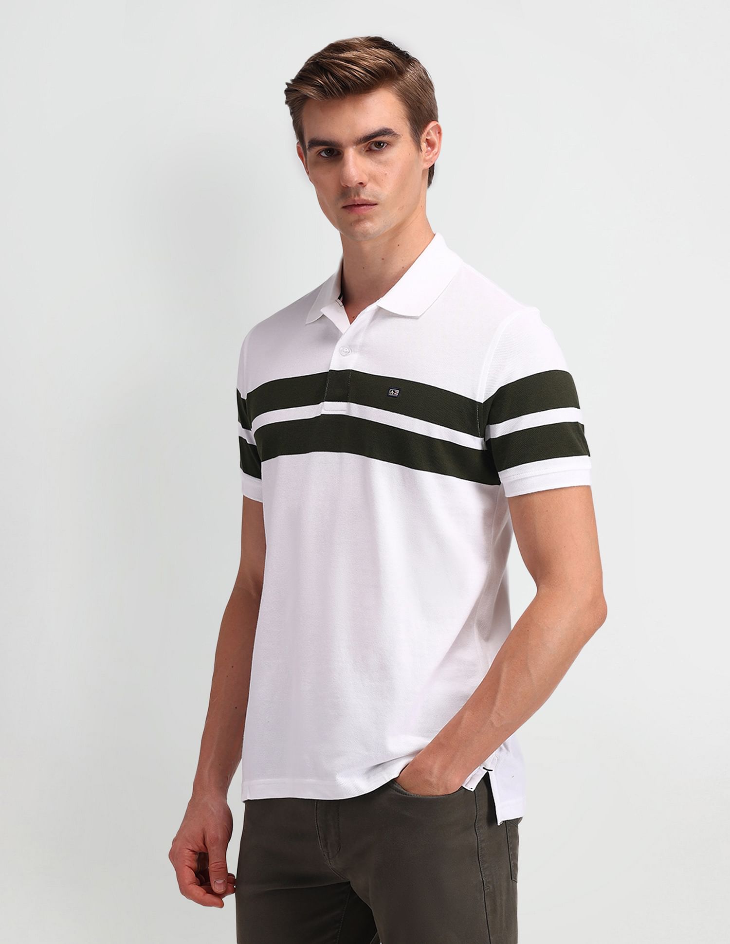 Arrow Sport Horizontal Striped Regular Polo Shirt