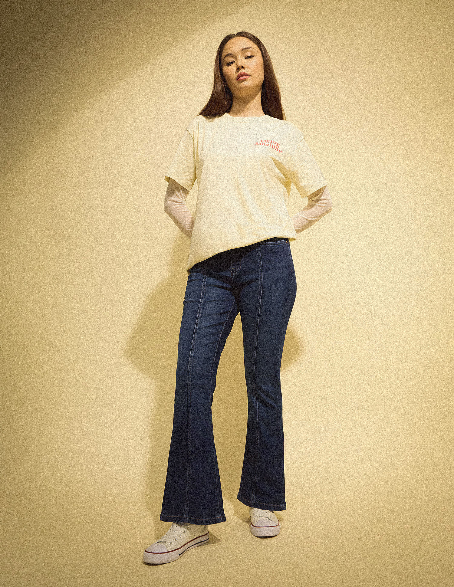 Flying Machine Women K-Street X Flared Fit Pannelled Jeans