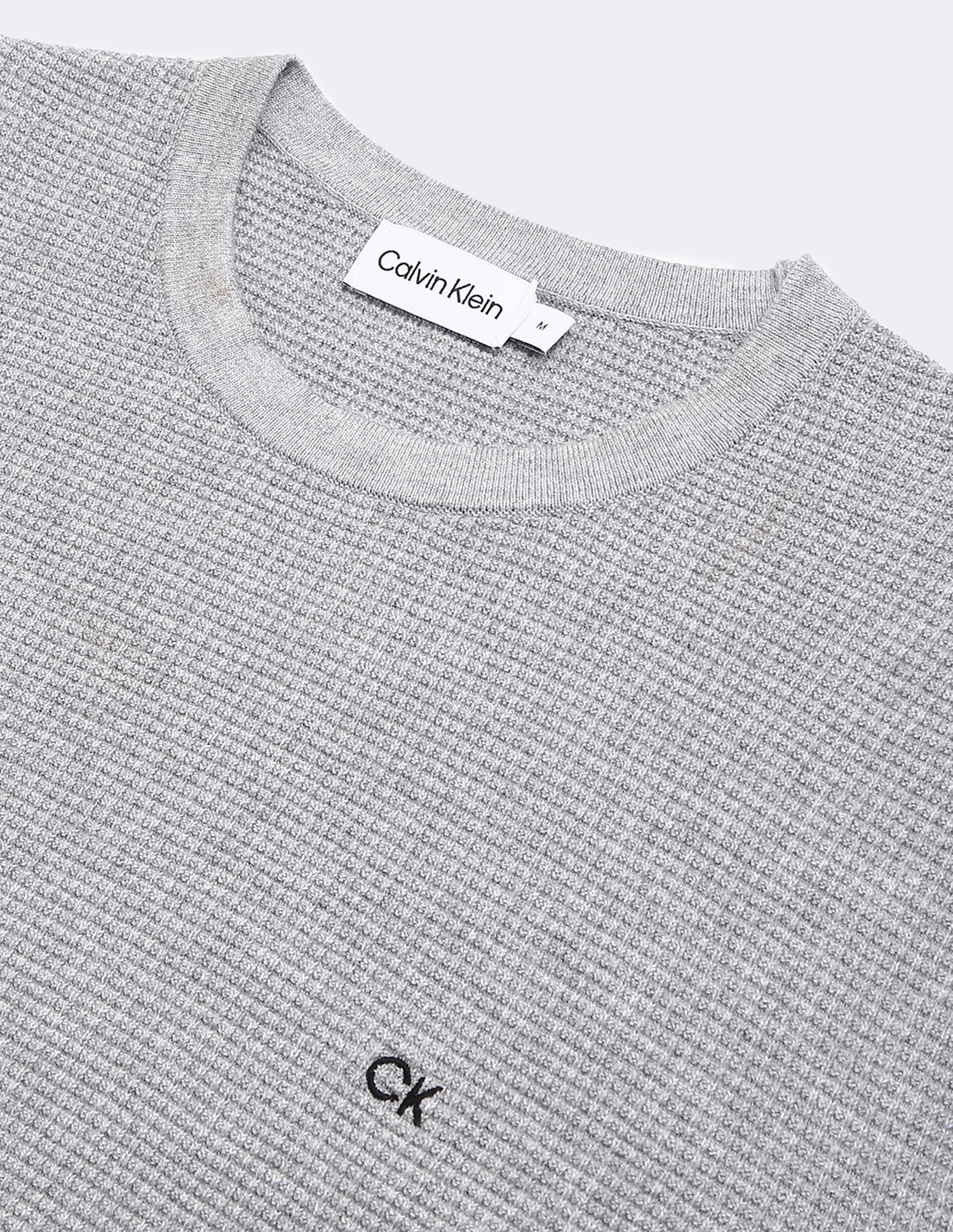 Calvin Klein Crew Neck Patterned Knit Sweater