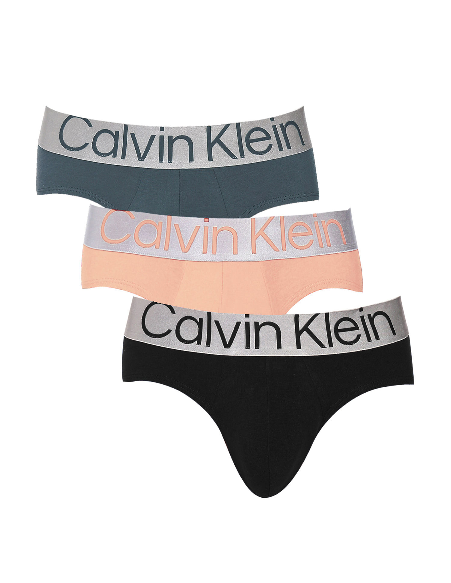 Buy Calvin Klein Underwear Men Assorted Mid Rise Solid Hipster Briefs -  Pack Of 3 