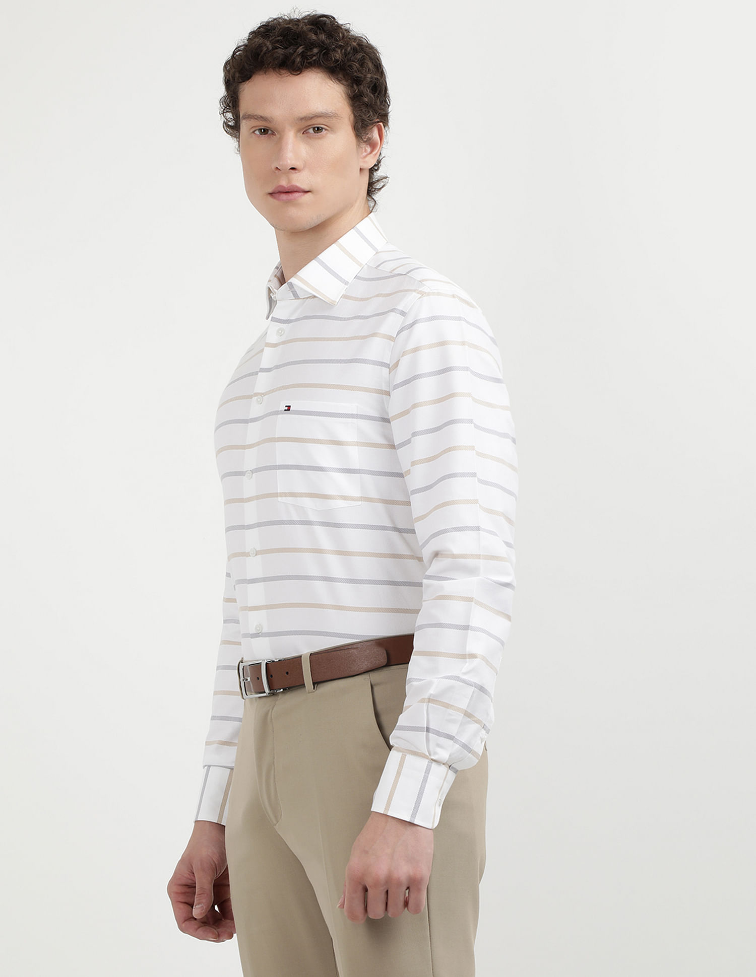 Tommy Hilfiger Dobby Striped Regular Fit Shirt