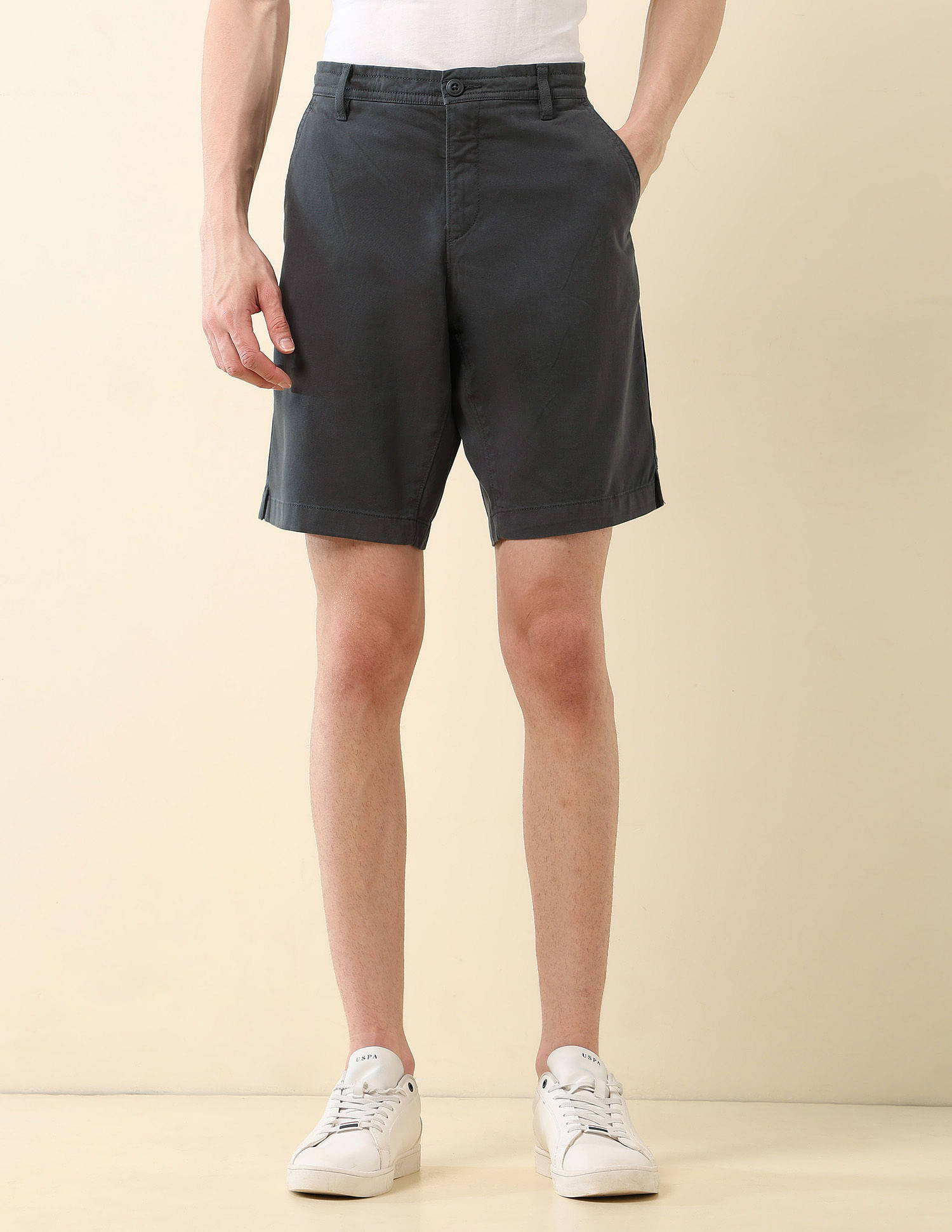 U.S. Polo Assn. Slim Fit Solid Chino Shorts