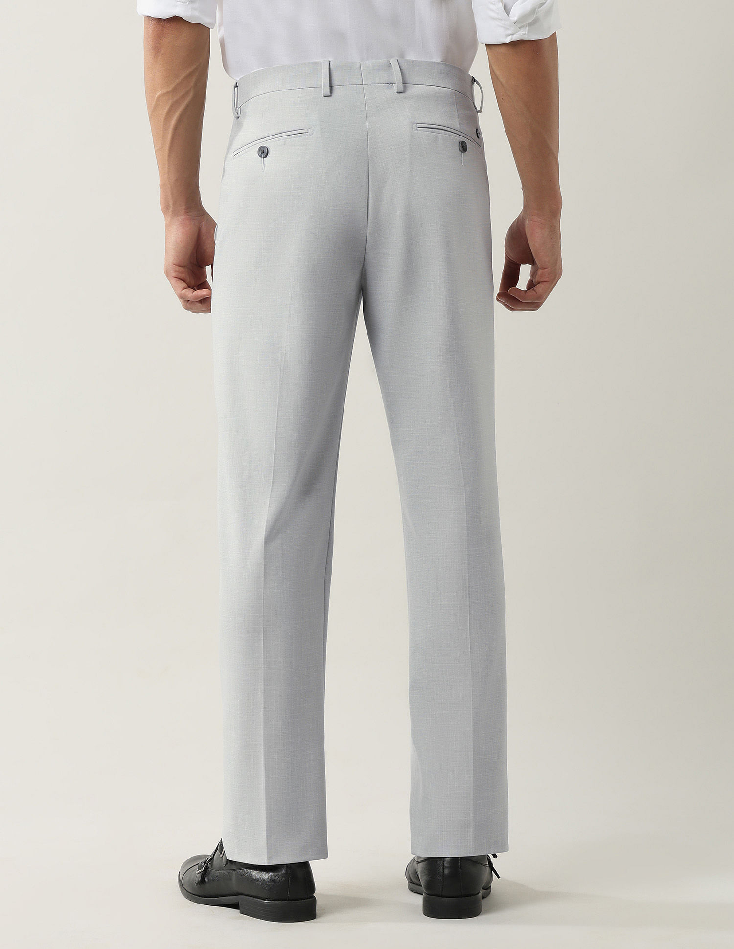 Arrow Regular Fit Dobby Weave Autoflex Trousers