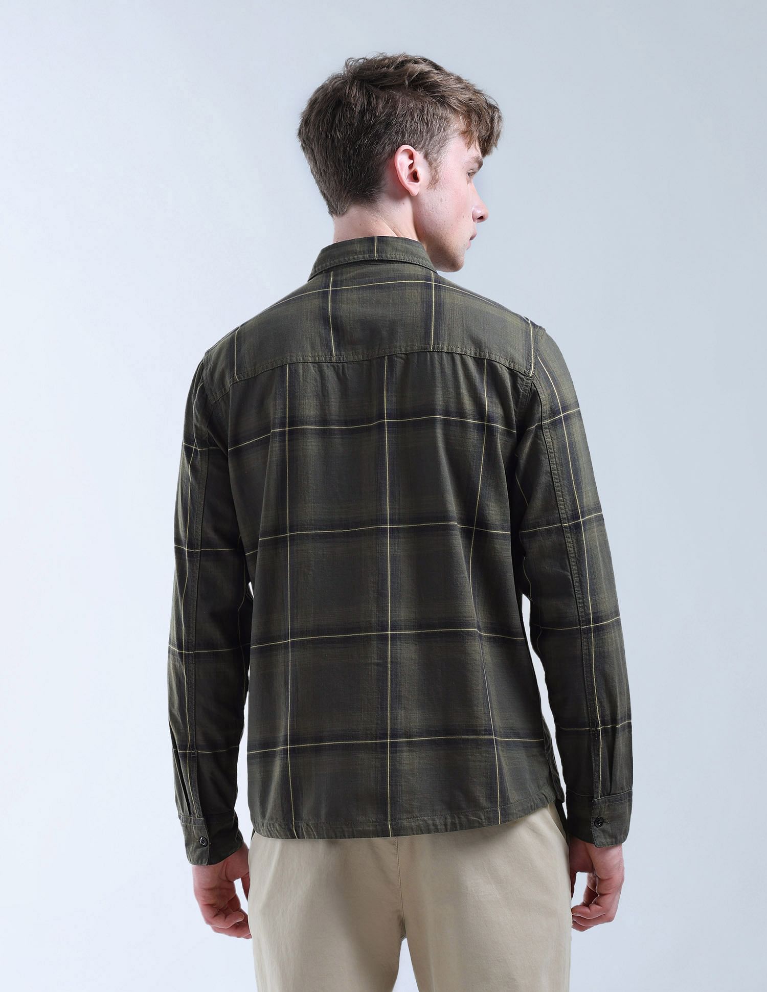 Flying Machine Grid Tattersall Checked Color Of Home Shirt