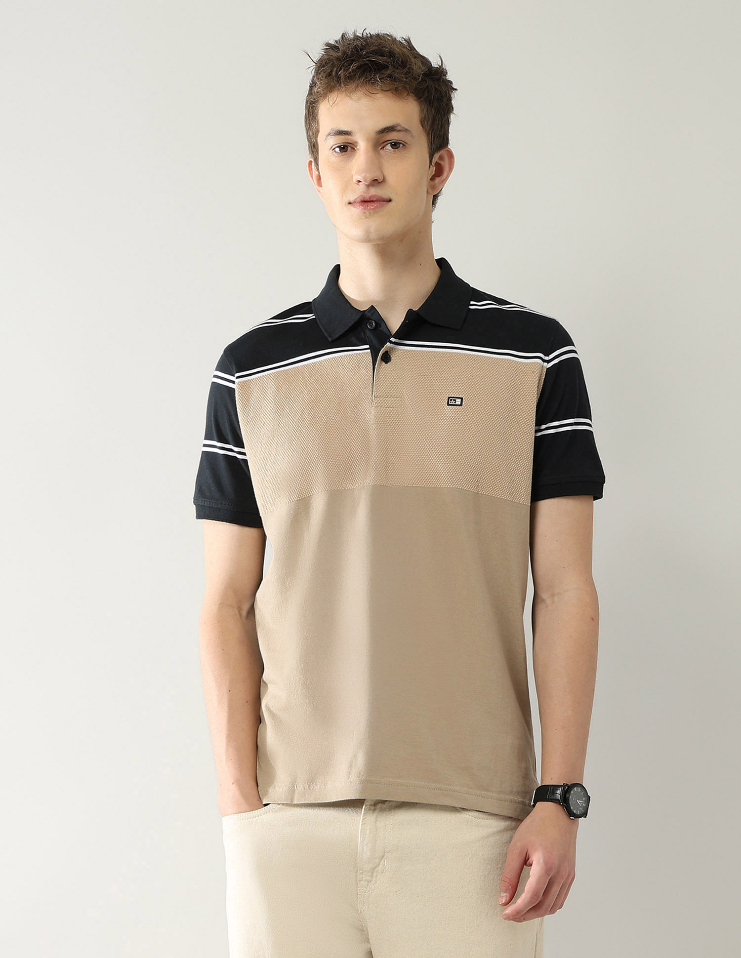 Arrow Sport Colourblocked Regular Fit Polo Shirt