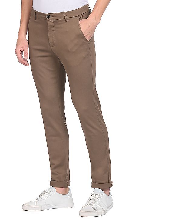 Buy Arrow Sport Men Slim Fit Low Rise Smart Casual Trouser - Trousers for  Men 25280530 | Myntra