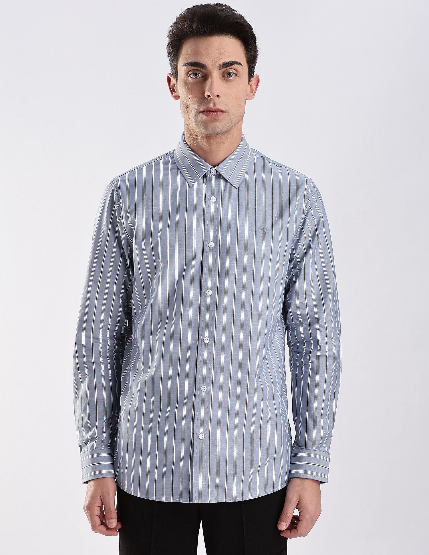 Calvin Klein Jeans Vertical Stripes Slim Fit Dobby Woven Shirt