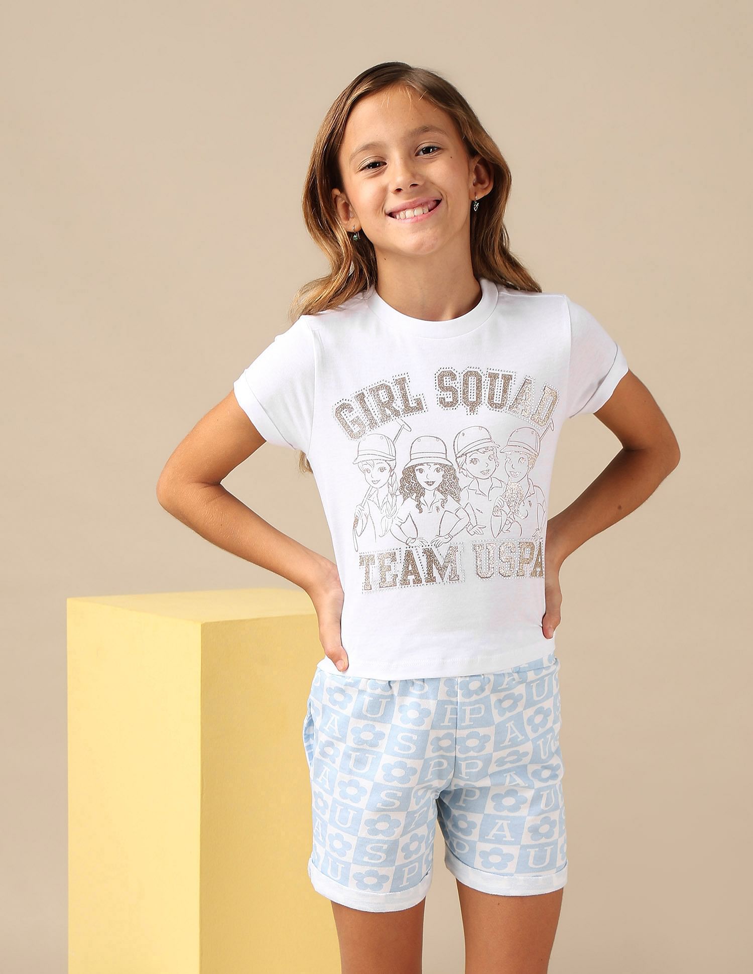 U.S. Polo Assn. Kids Girl Squad Pure Cotton T-Shirt