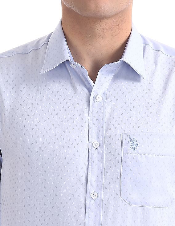 USPA Tailored Regular Fit Patterned Paisley Shirt