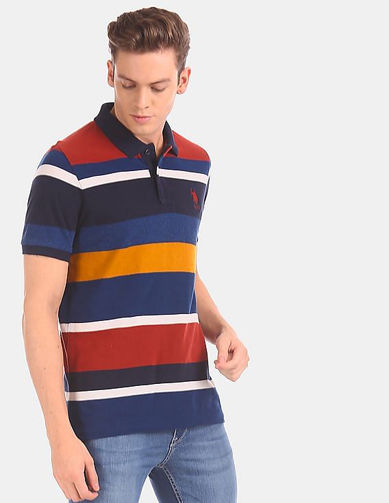 U.S. Polo Assn. Horizontal Stripe Pique Polo Shirt