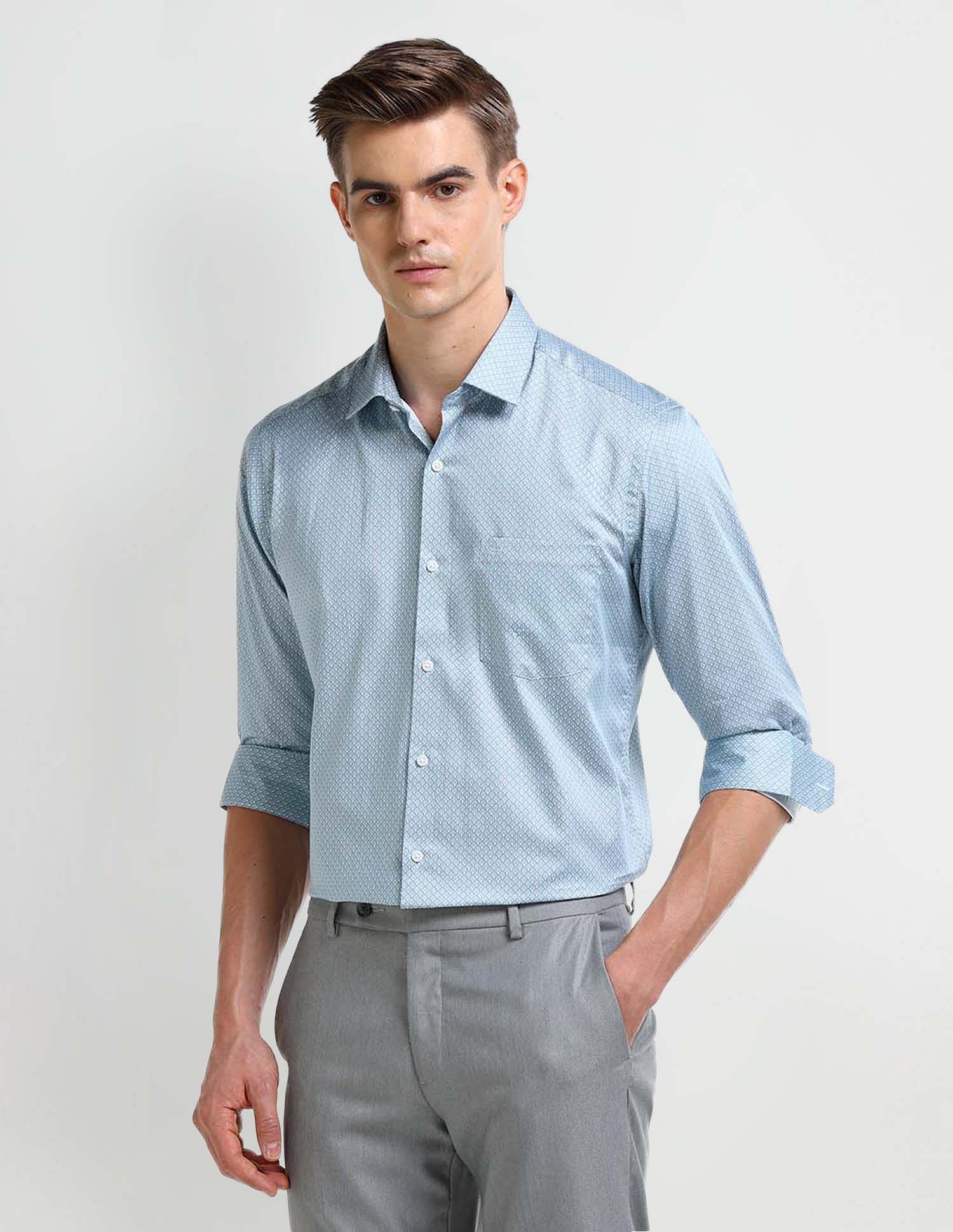 Arrow Geometric Print Satin Shirt