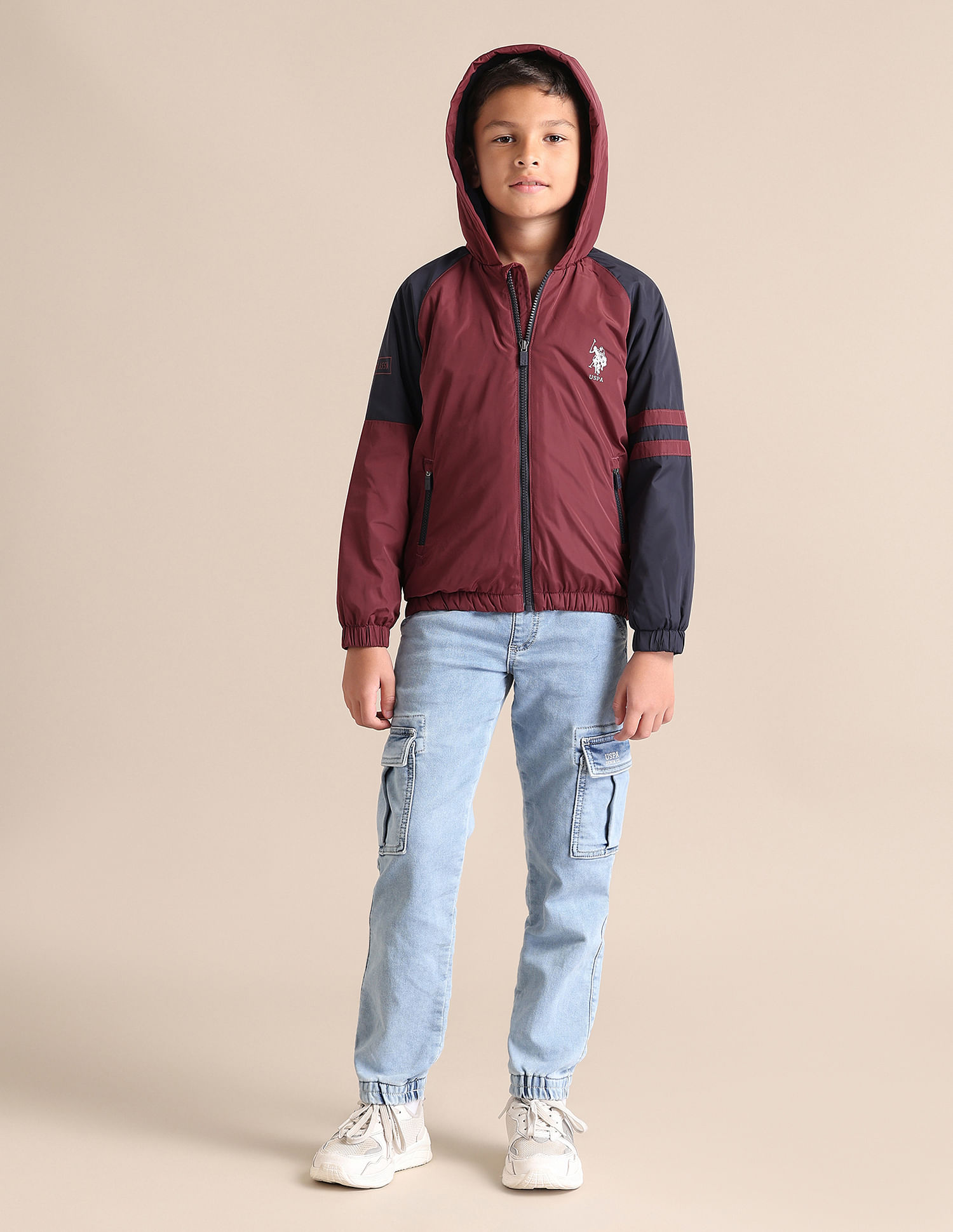 Buy U.S. Polo Assn. Kids Boys Colorblocked Hooded Jacket