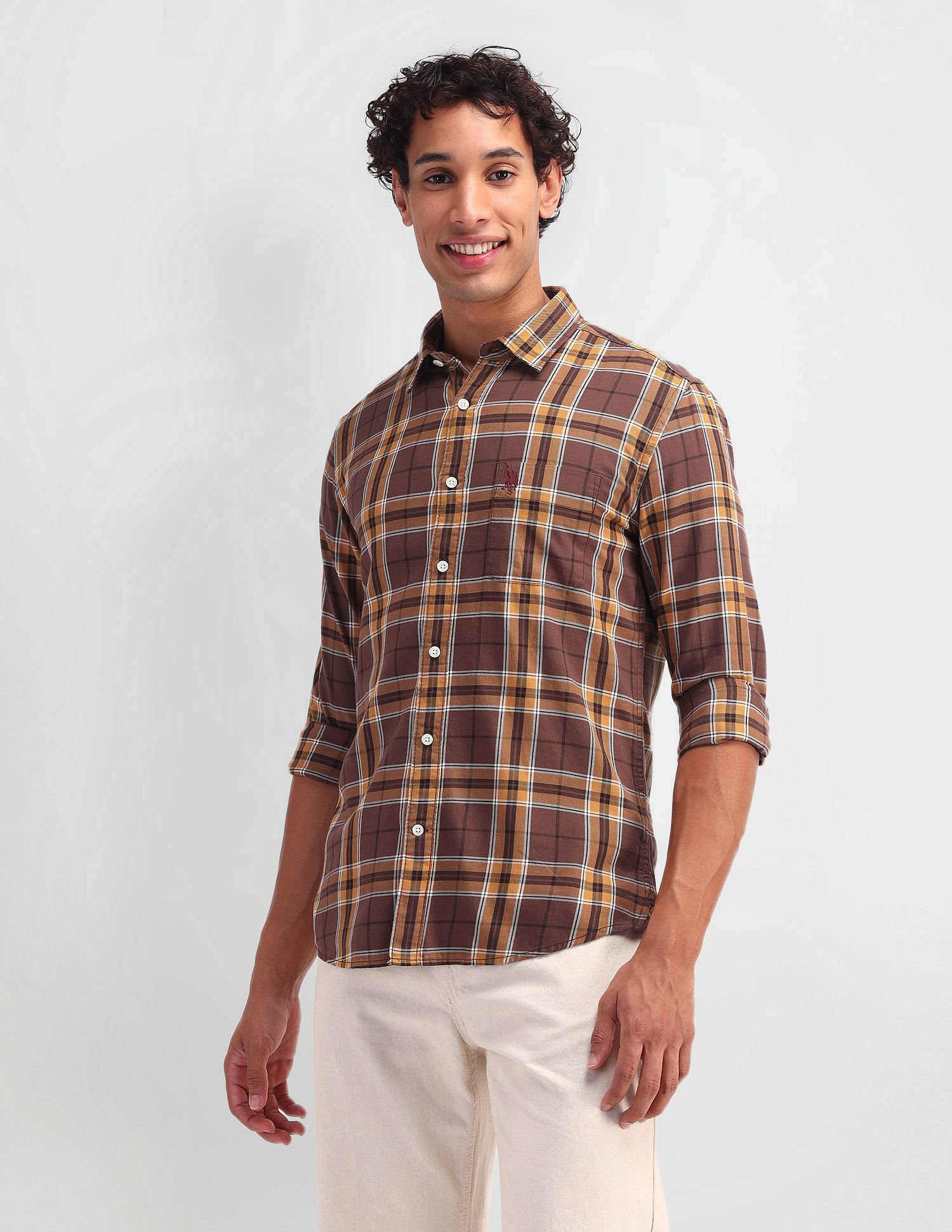 U.S. Polo Assn. Denim Co. Slim Fit Madras Checked Shirt