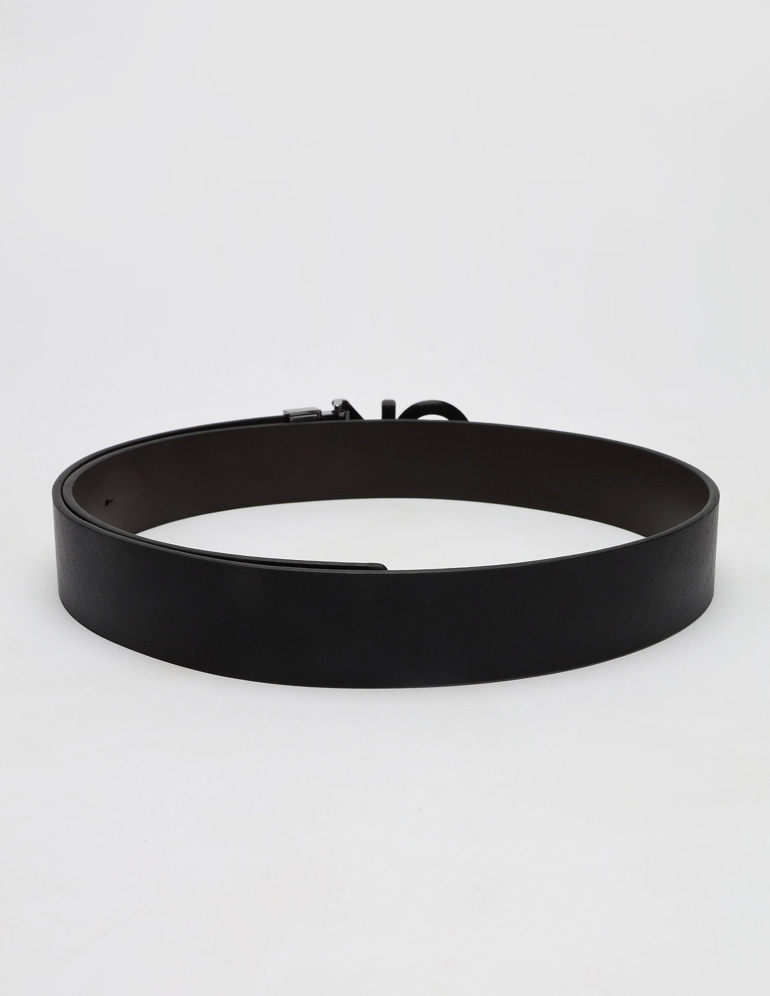 Calvin Klein Solid Black Leather Reversible Belts