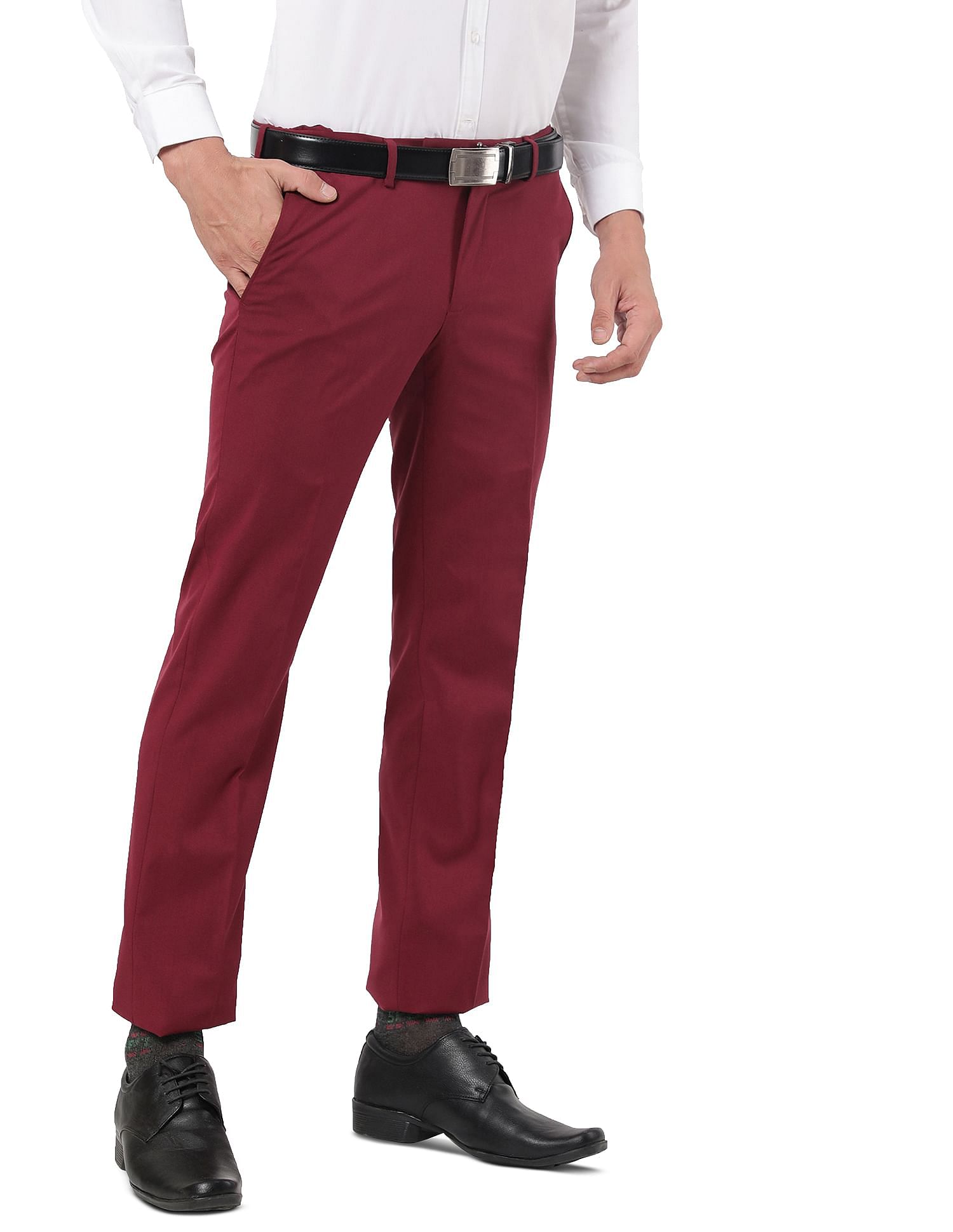 Louis Philippe Formal Trousers  Buy Louis Philippe Men Brown Slim Fit  Textured Flat Front Formal Trousers Online  Nykaa Fashion