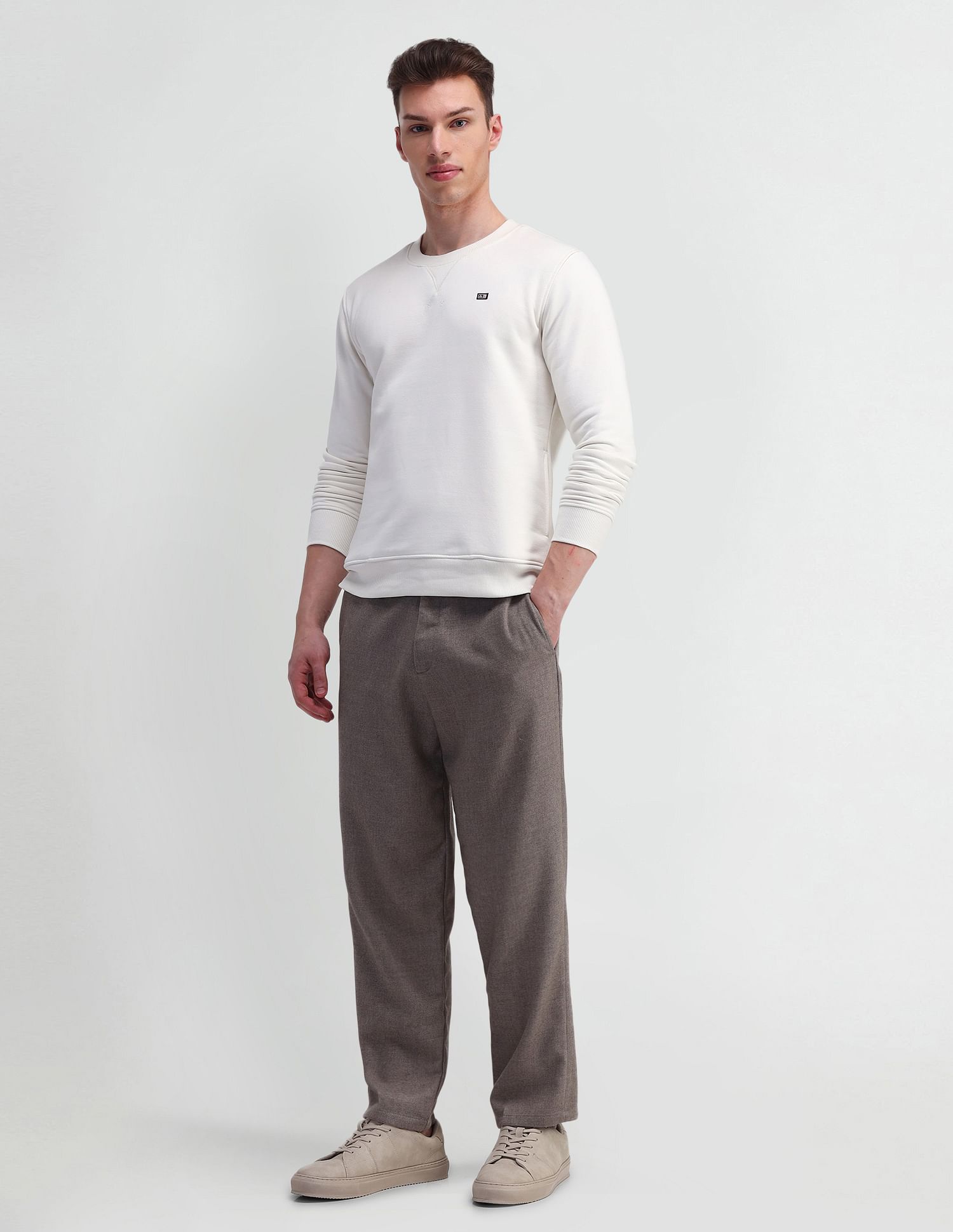 Arrow Sport Crew Neck Cotton Sweatshirt