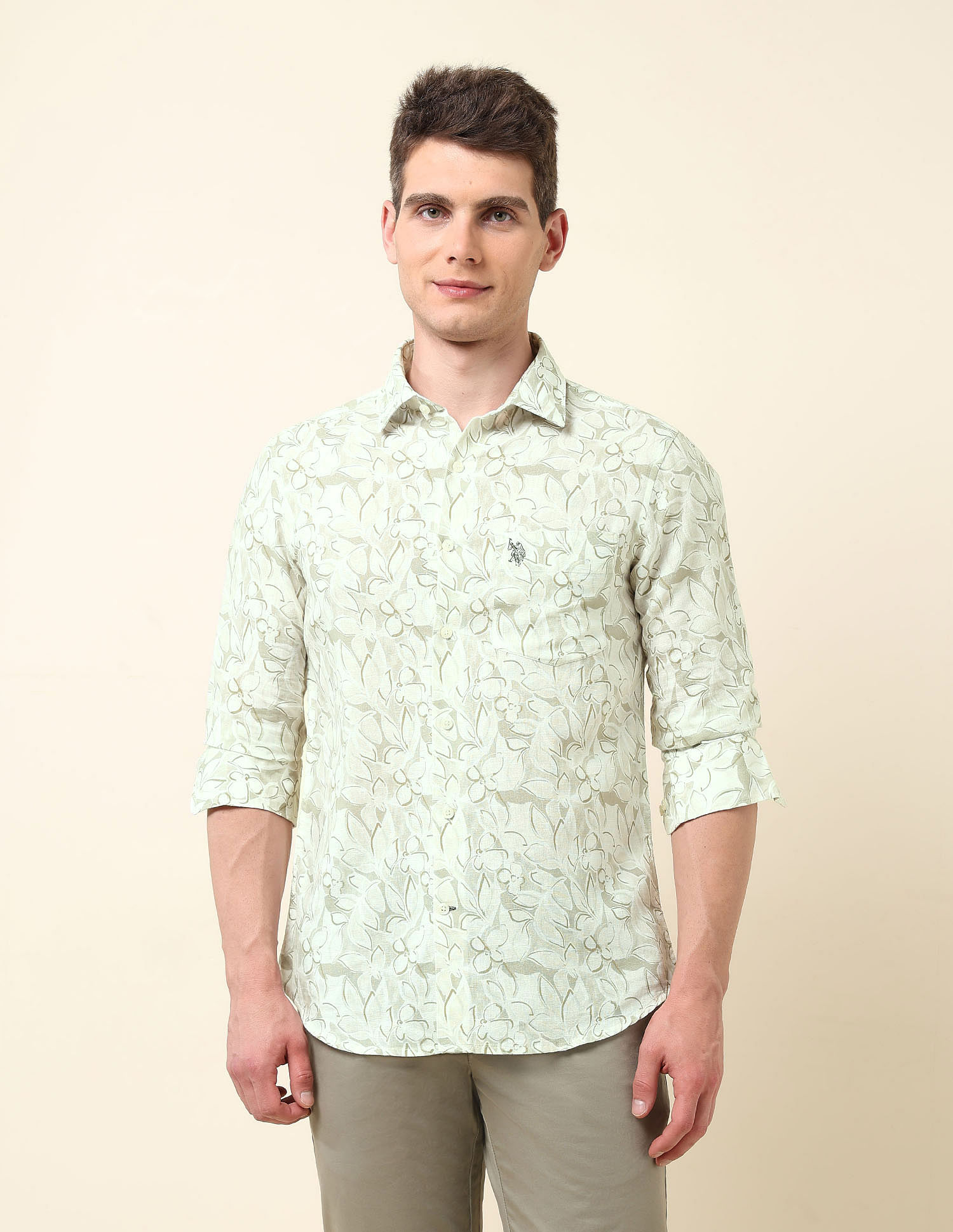 U.S. Polo Assn. Floral Printed Tailored Fit Shirt
