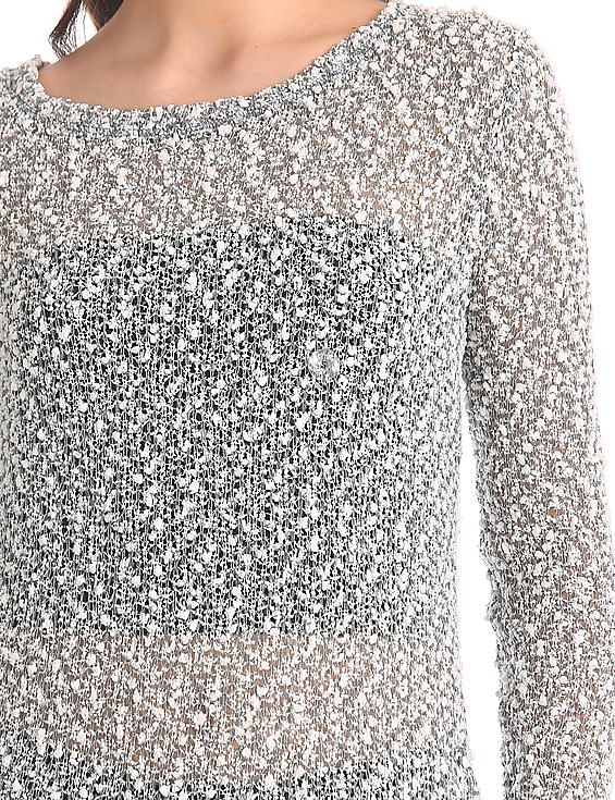 Aeropostale Popcorn Metallic Sheer Top